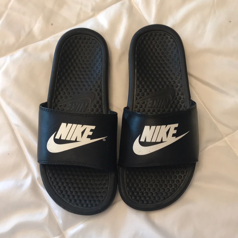 Black Nike Slides